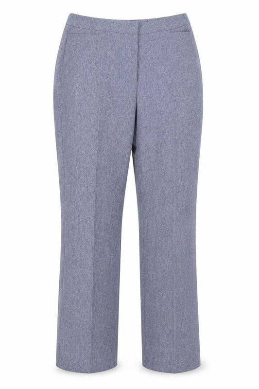 Front view of Atmosphere women’s blue trousers, size UK 16, 26-inch leg