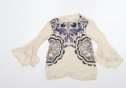Additional front view of H&M women’s brown basic blouse, size XS