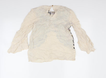 Back view of H&M women’s brown basic blouse, size XS