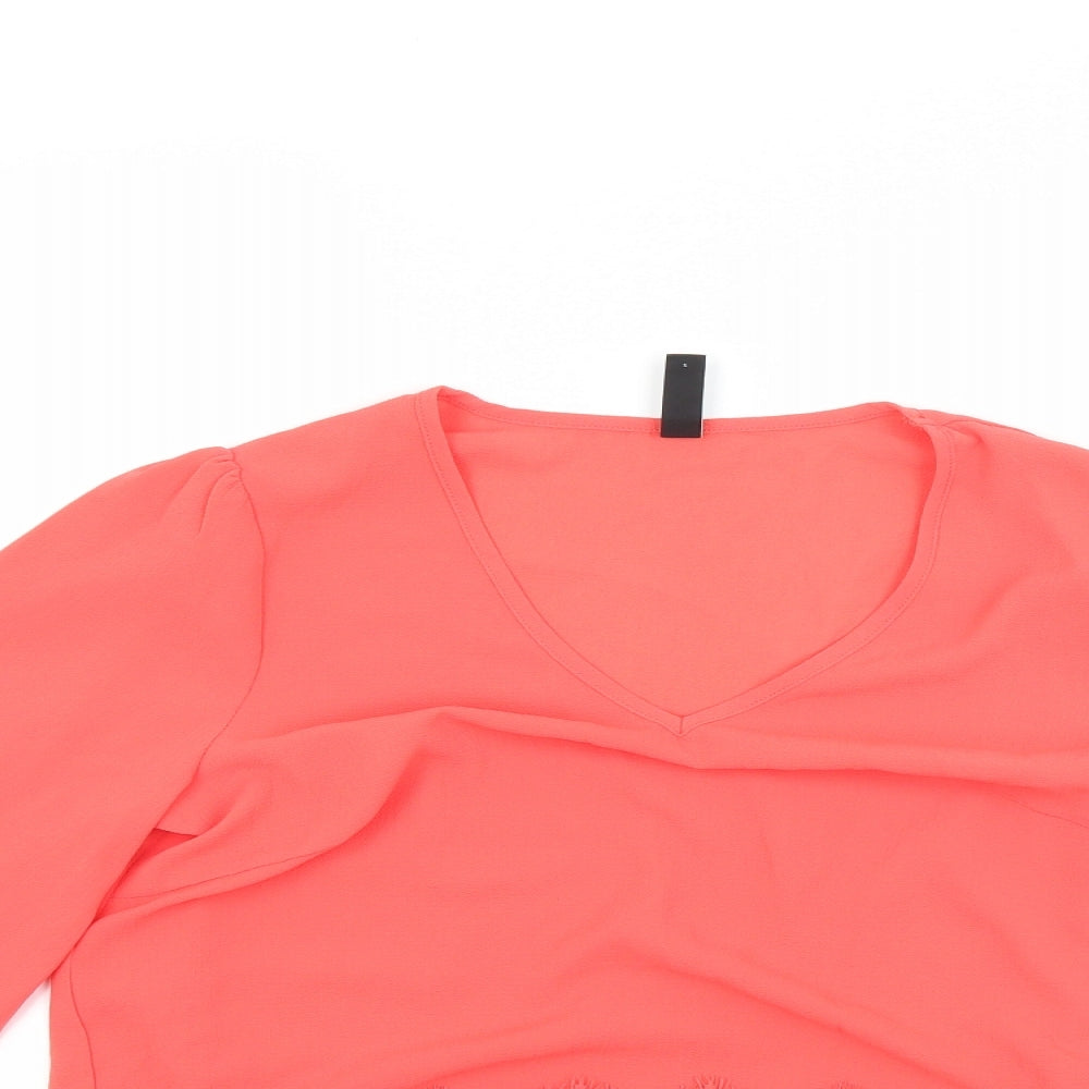 Yas Womens Red   Basic Blouse Size S