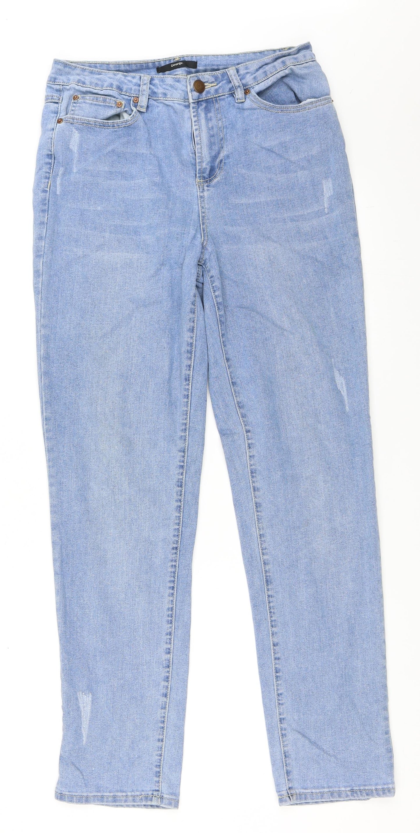 George Womens Blue  Denim Straight Jeans Size 10 L30 in