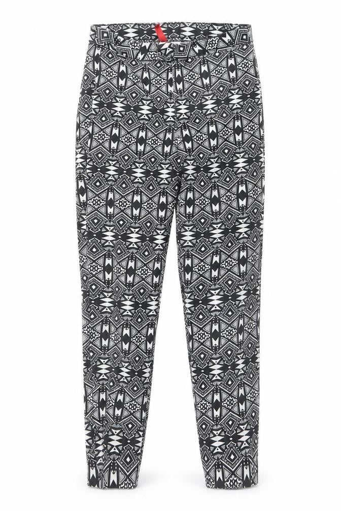 H&M Womens Black Geometric  Trousers  Size 34 L28 in