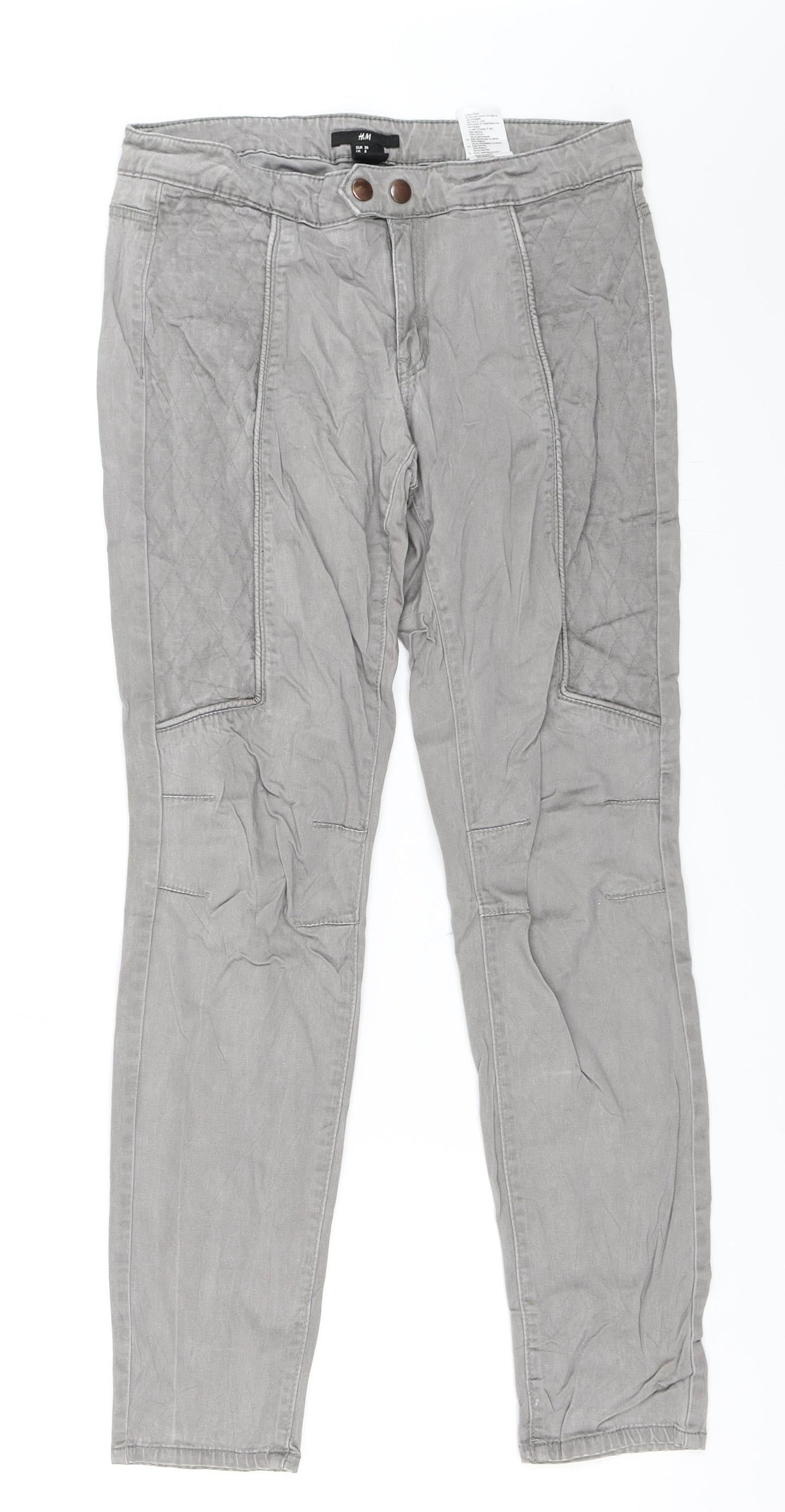 H&M Womens Grey   Skinny Jeans Size 38 L27 in