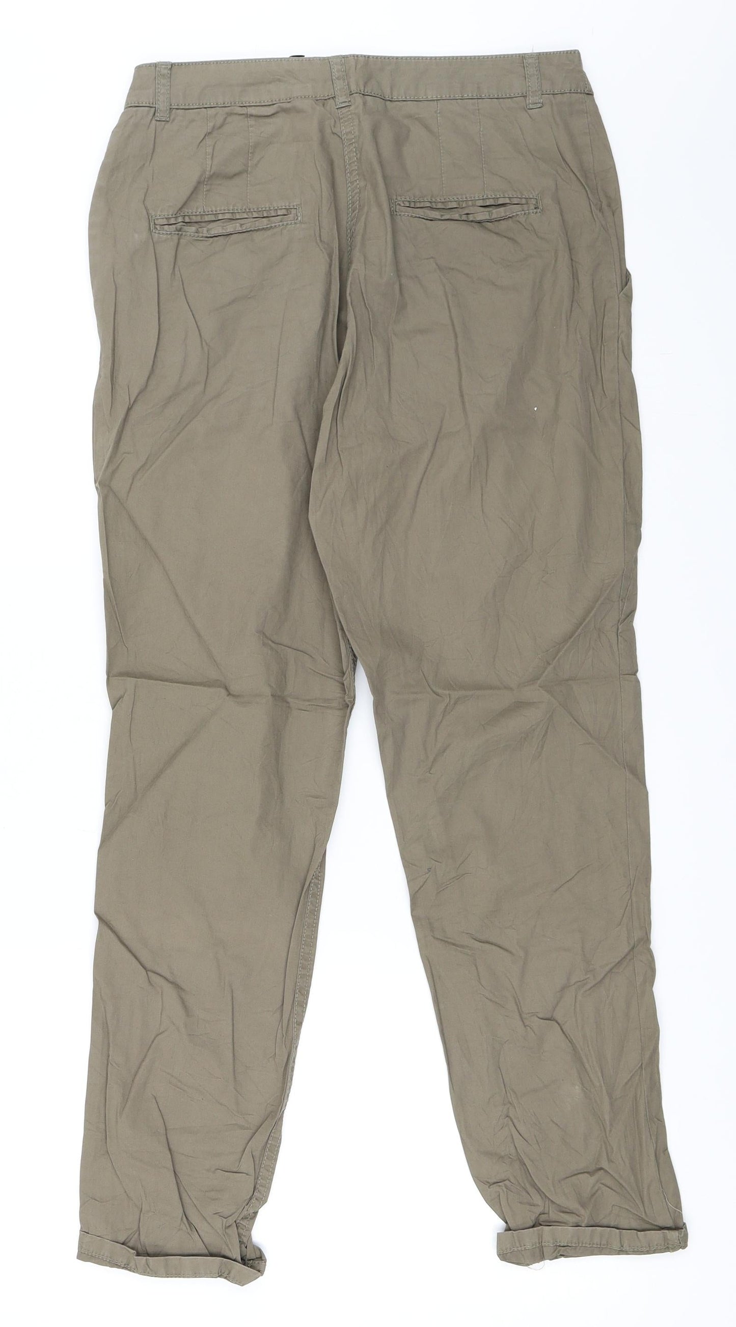 H&M Womens Green   Chino Trousers Size 34 L28 in