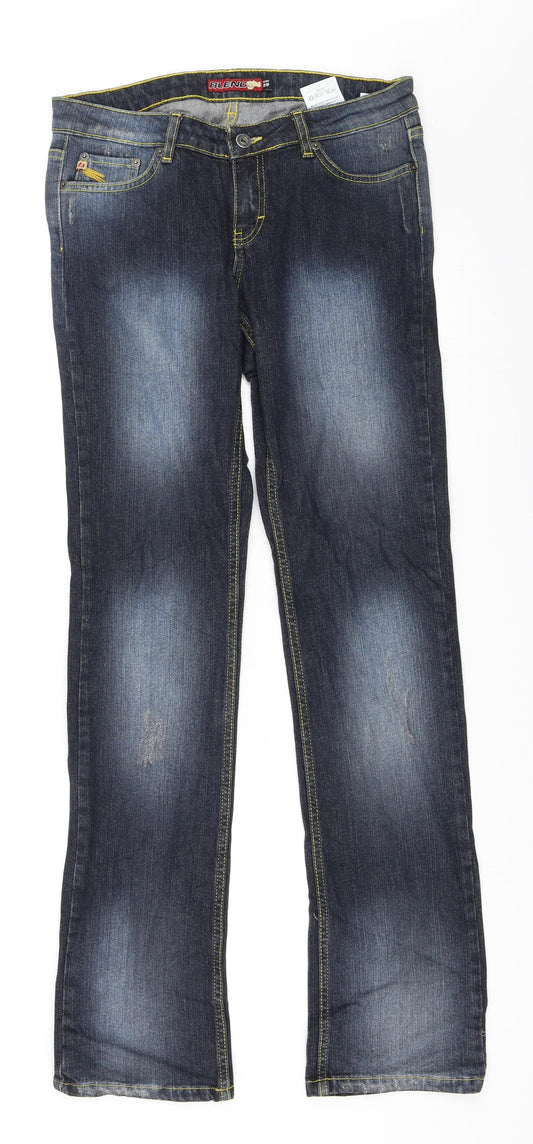 Preworn Womens Blue  Denim Straight Jeans Size 29 in L33 in