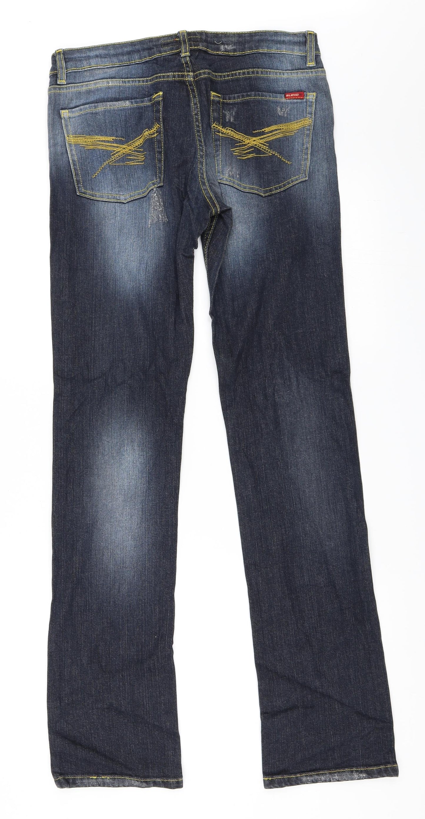 Preworn Womens Blue  Denim Straight Jeans Size 29 in L33 in