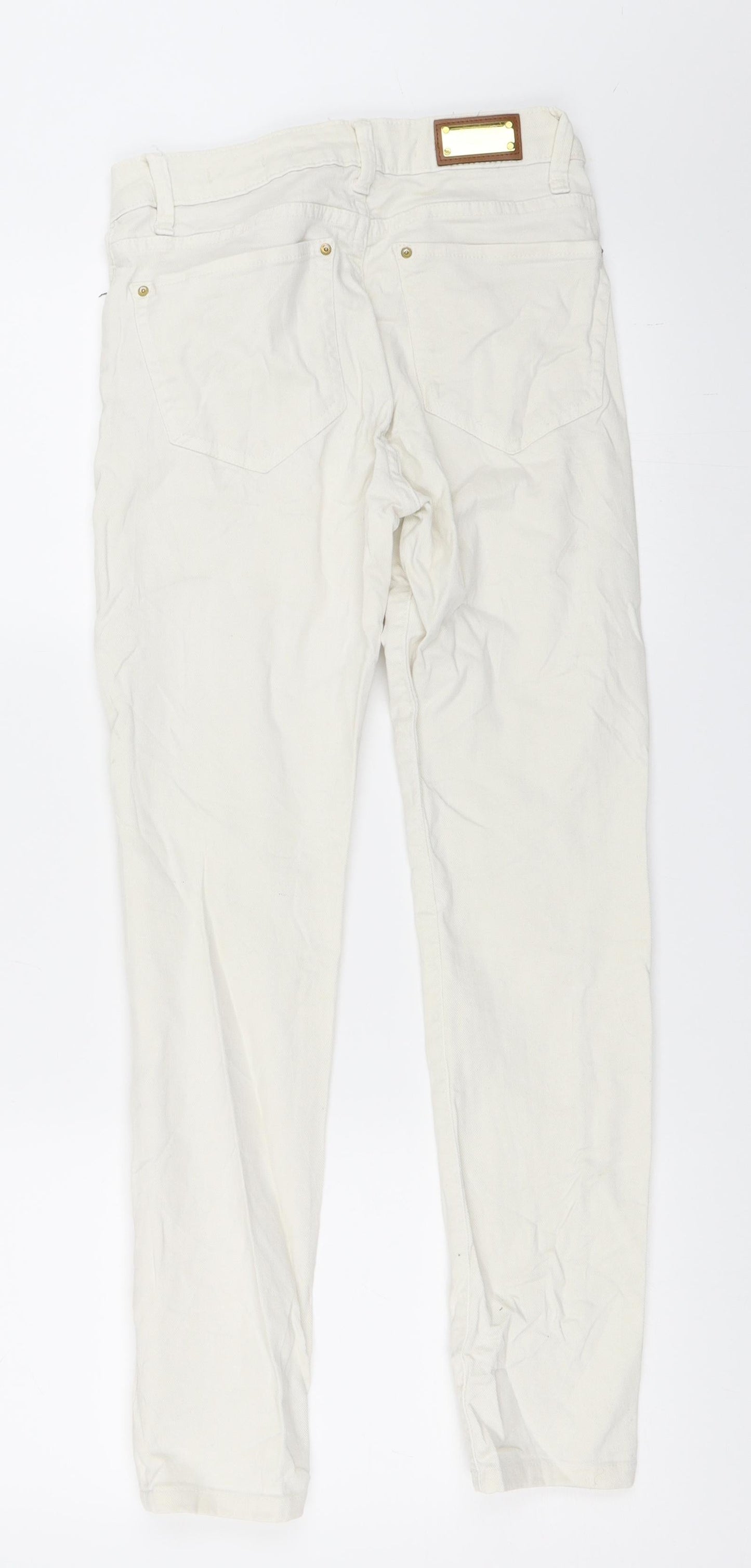 Preworn Womens Ivory   Skinny Jeans Size 34 L26 in