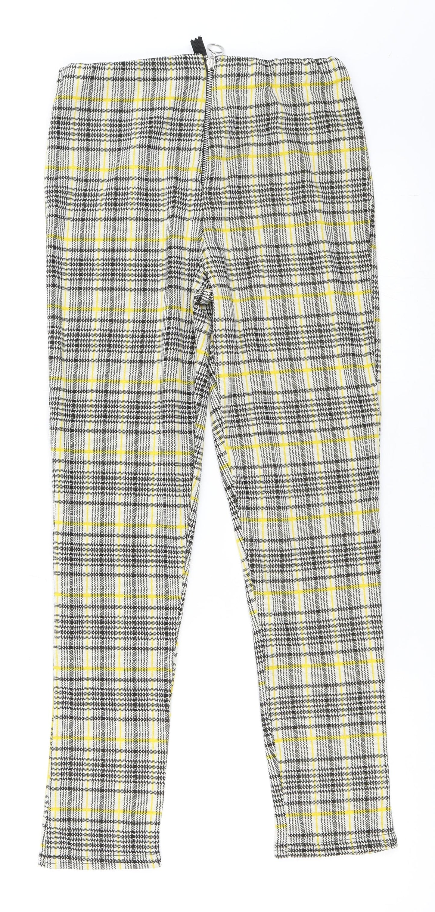 Missi London Womens Yellow   Capri Trousers Size 10 L25 in