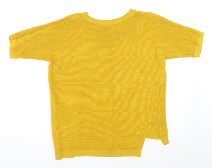 Back view of Tu women’s yellow jumper, size UK 12