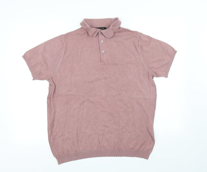 Additional front view of River Island women’s pink basic polo, size L