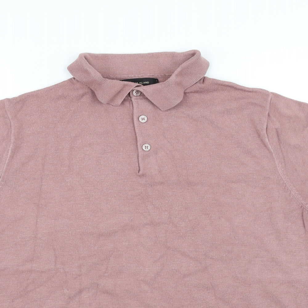 River Island Womens Pink   Basic Polo Size L