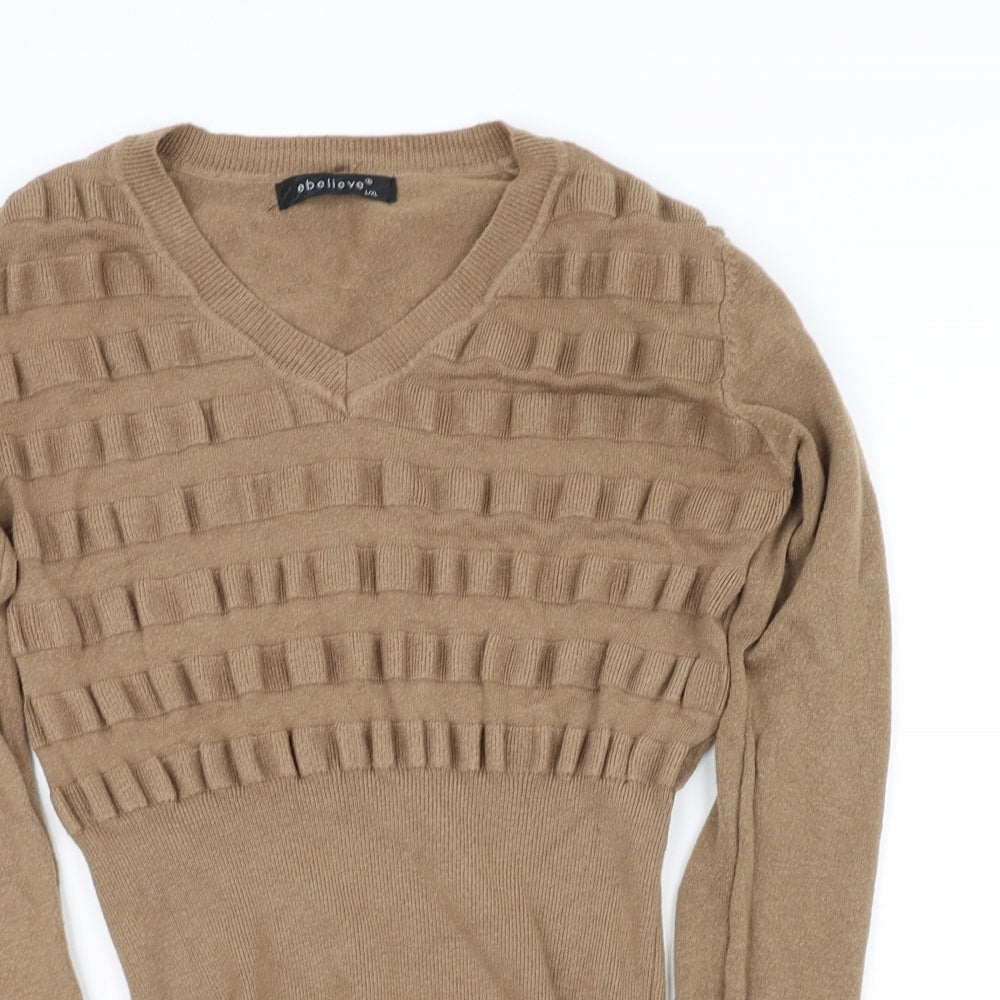 ebelivable Womens Beige   Pullover Jumper Size L