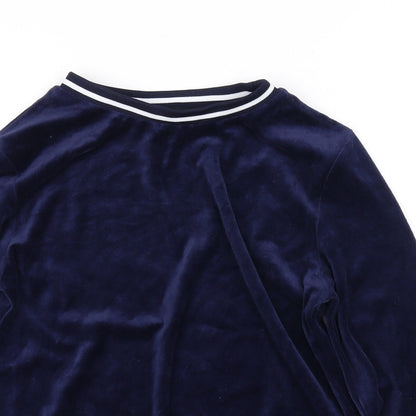 Close-up detail of Atmosphere women’s blue jumper, size UK 10