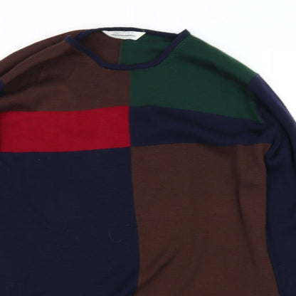Close-up detail of Instyle women’s blue striped jumper, size M