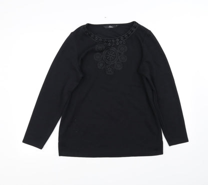 Additional front view of blm women’s black jumper, size S