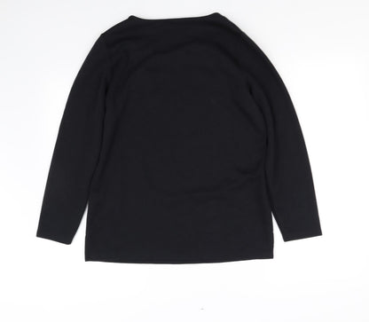 Back view of blm women’s black jumper, size S