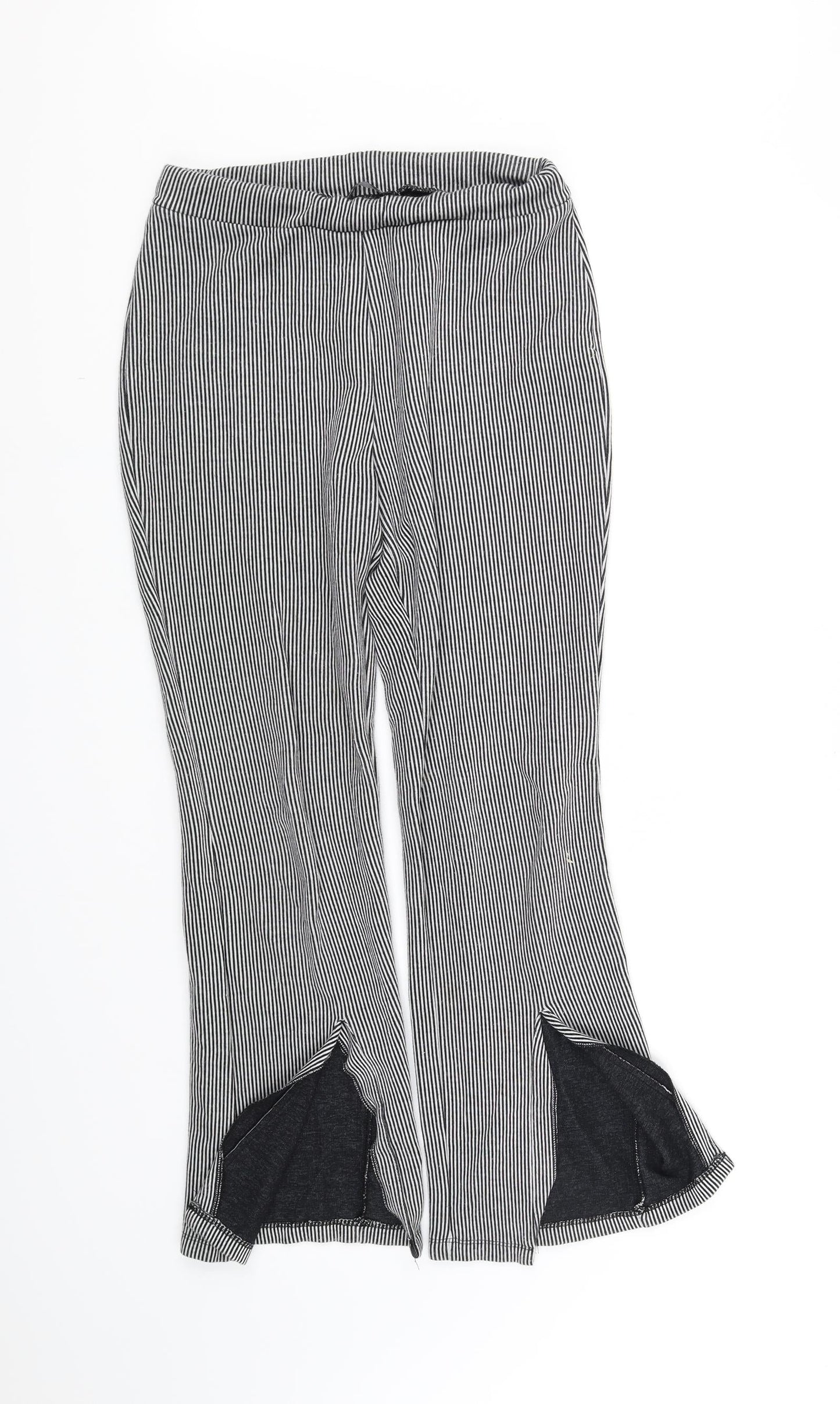 Zara Womens Black Striped  Jegging Trousers Size S L32 in