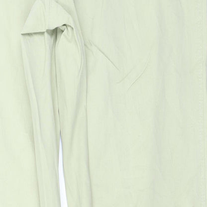 Brand and care label for BRAX women’s green trousers, size UK 14, 24-inch leg