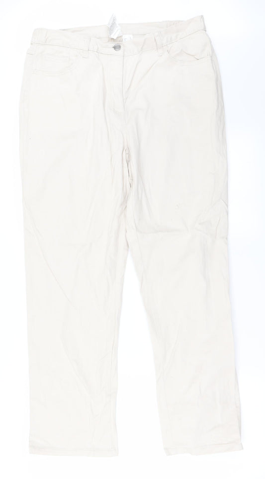 Preworn  Womens Beige   Straight Jeans Size 18 L27 in