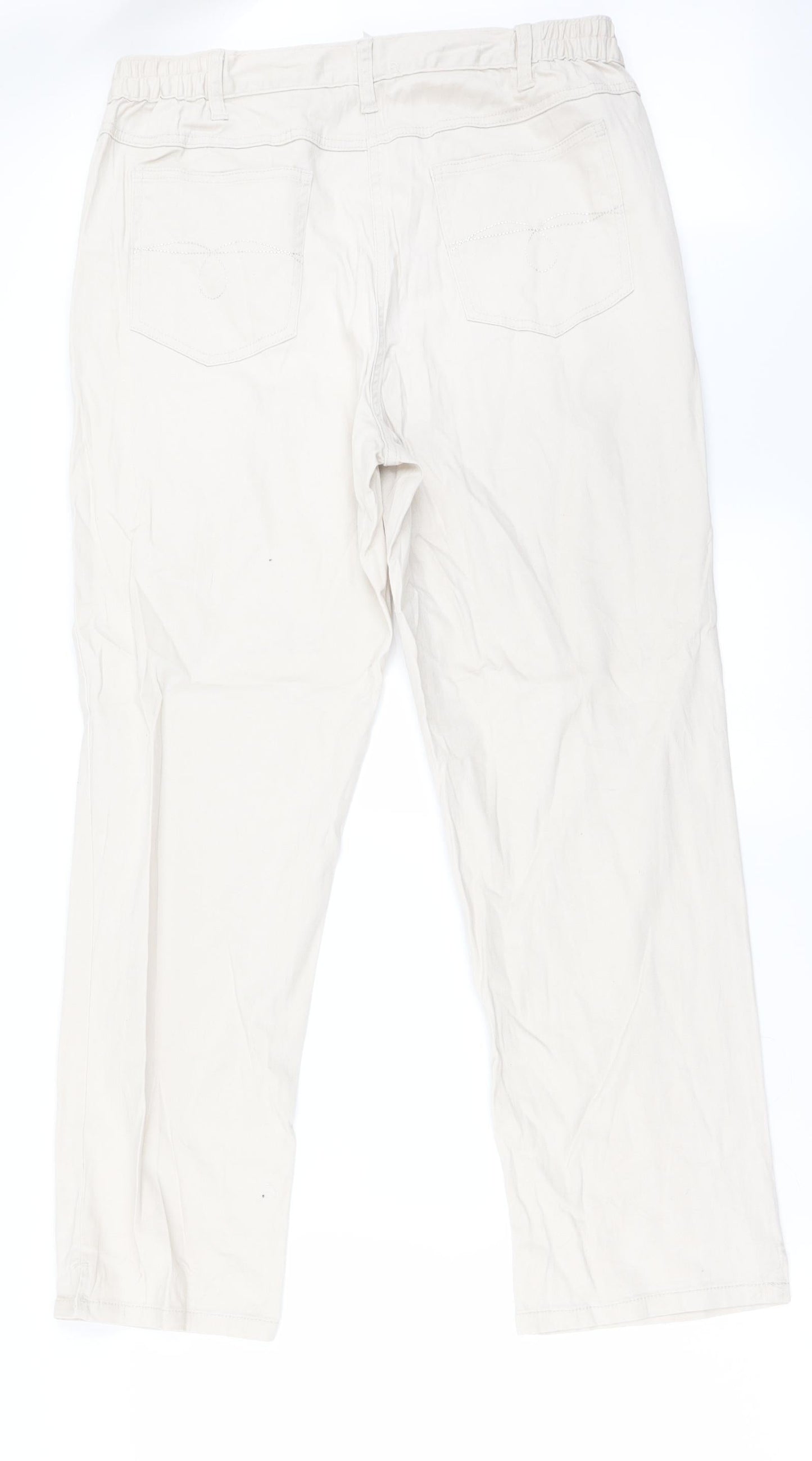 Preworn  Womens Beige   Straight Jeans Size 18 L27 in