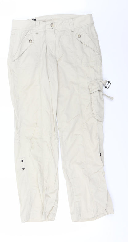 Front view of Basler women’s beige trousers, size UK 32, in, 26-inch leg