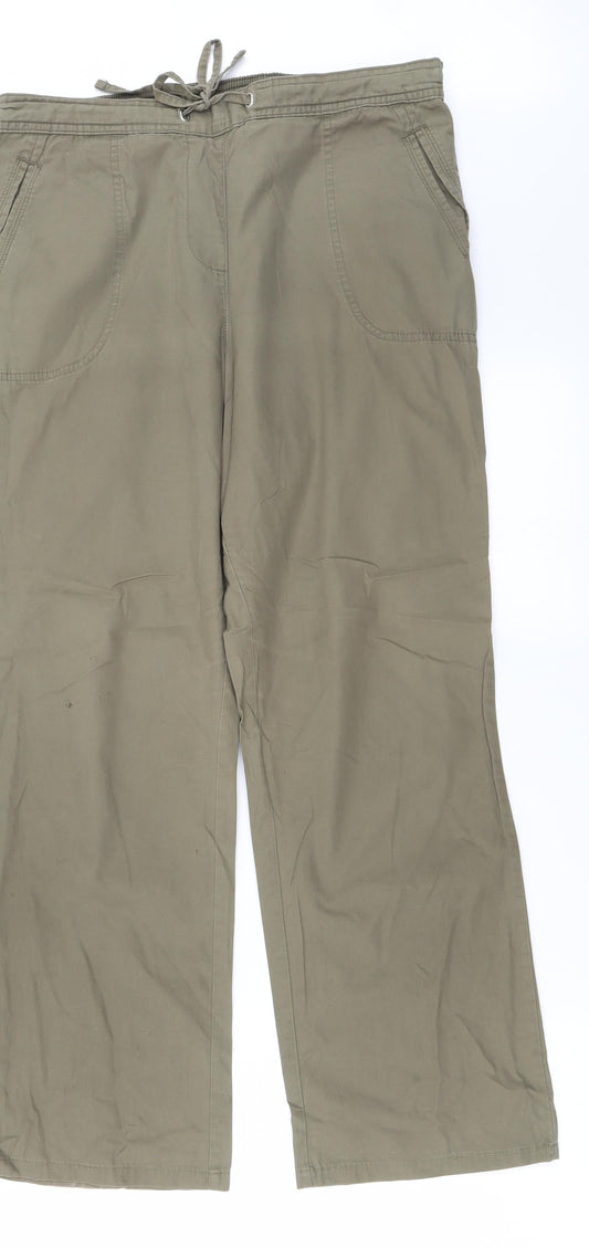 Marks and Spencer Womens Green   Trousers  Size 14 L25 in