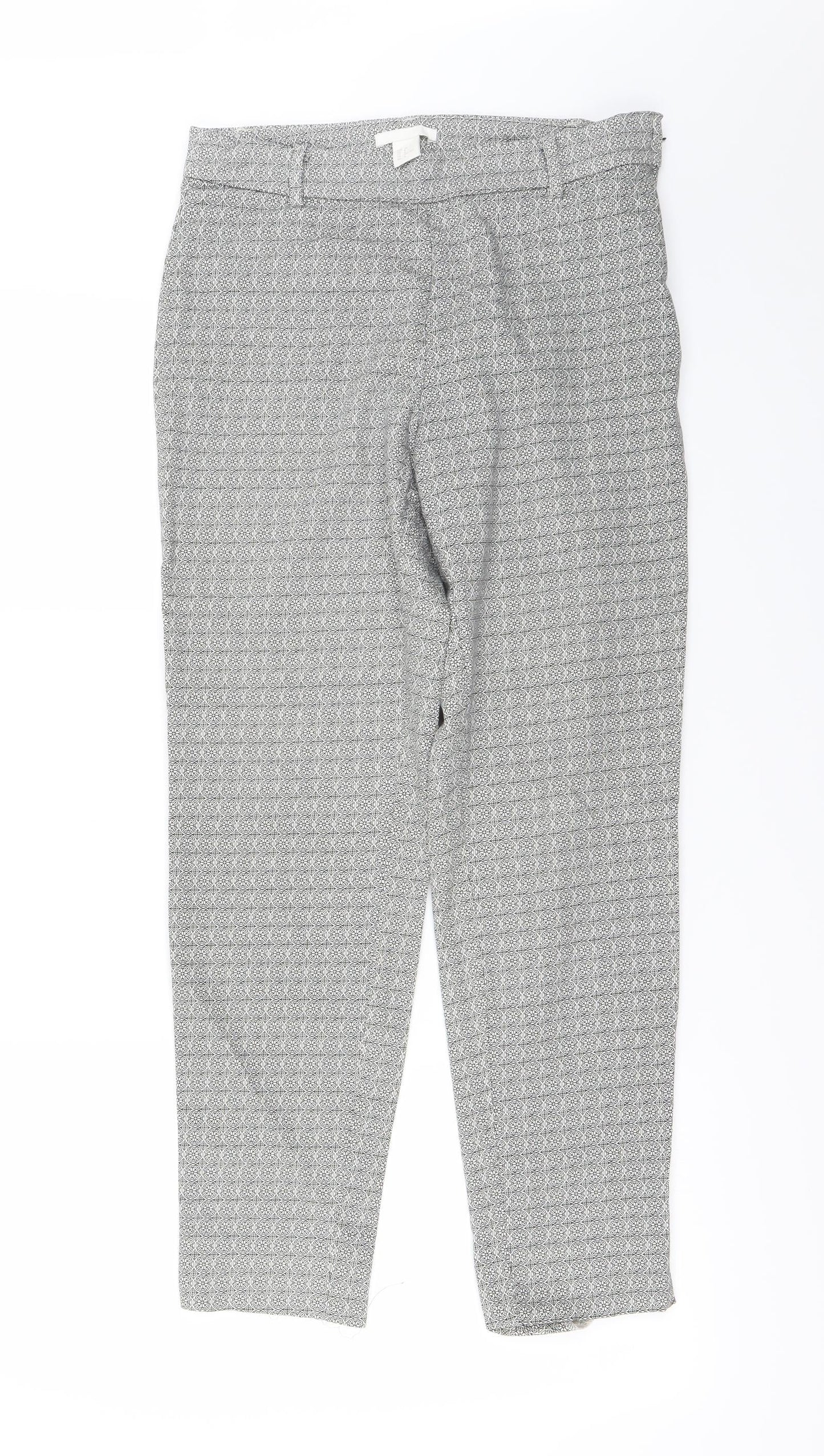 H&M Womens Grey   Trousers  Size 8 L26 in