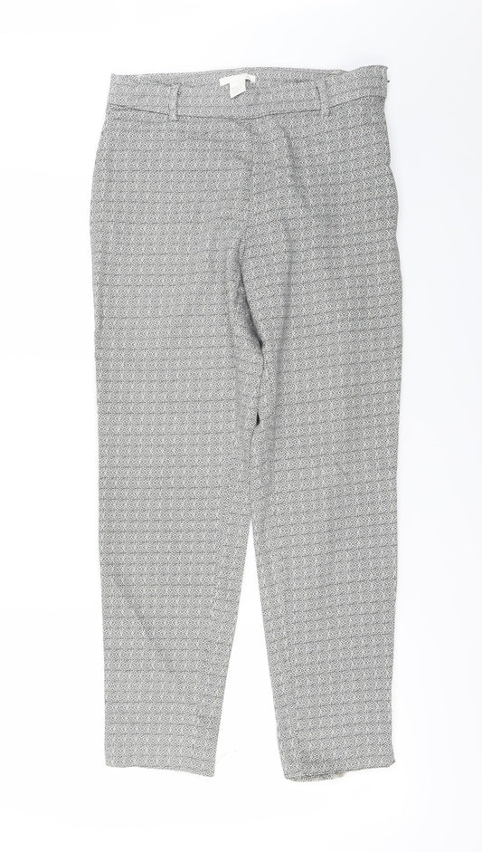 H&M Womens Grey   Trousers  Size 8 L26 in