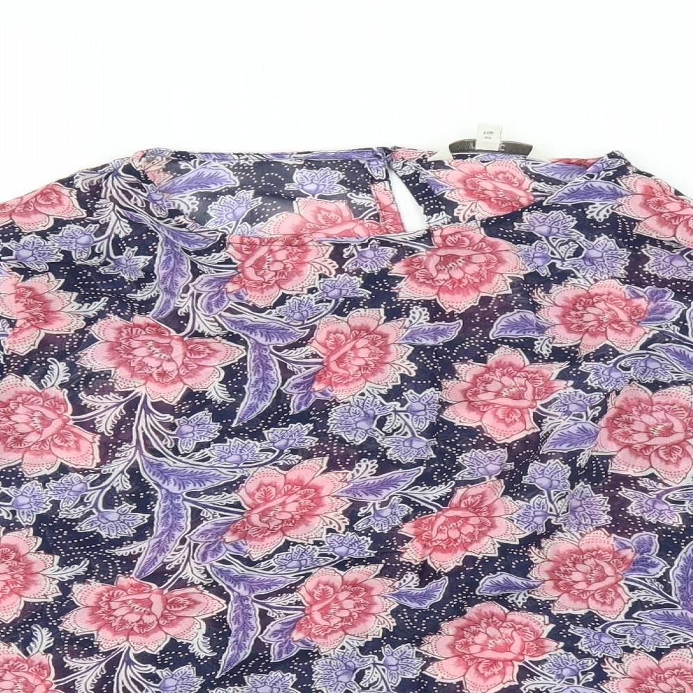 NEXT Womens Purple Floral  Basic Blouse Size 12