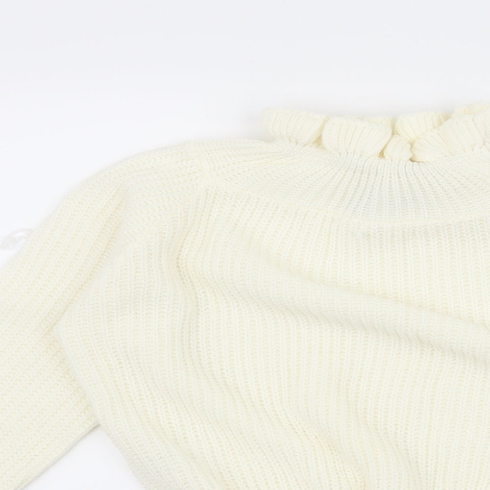 CAMEO ROSE Womens White  Knit Pullover Jumper Size M