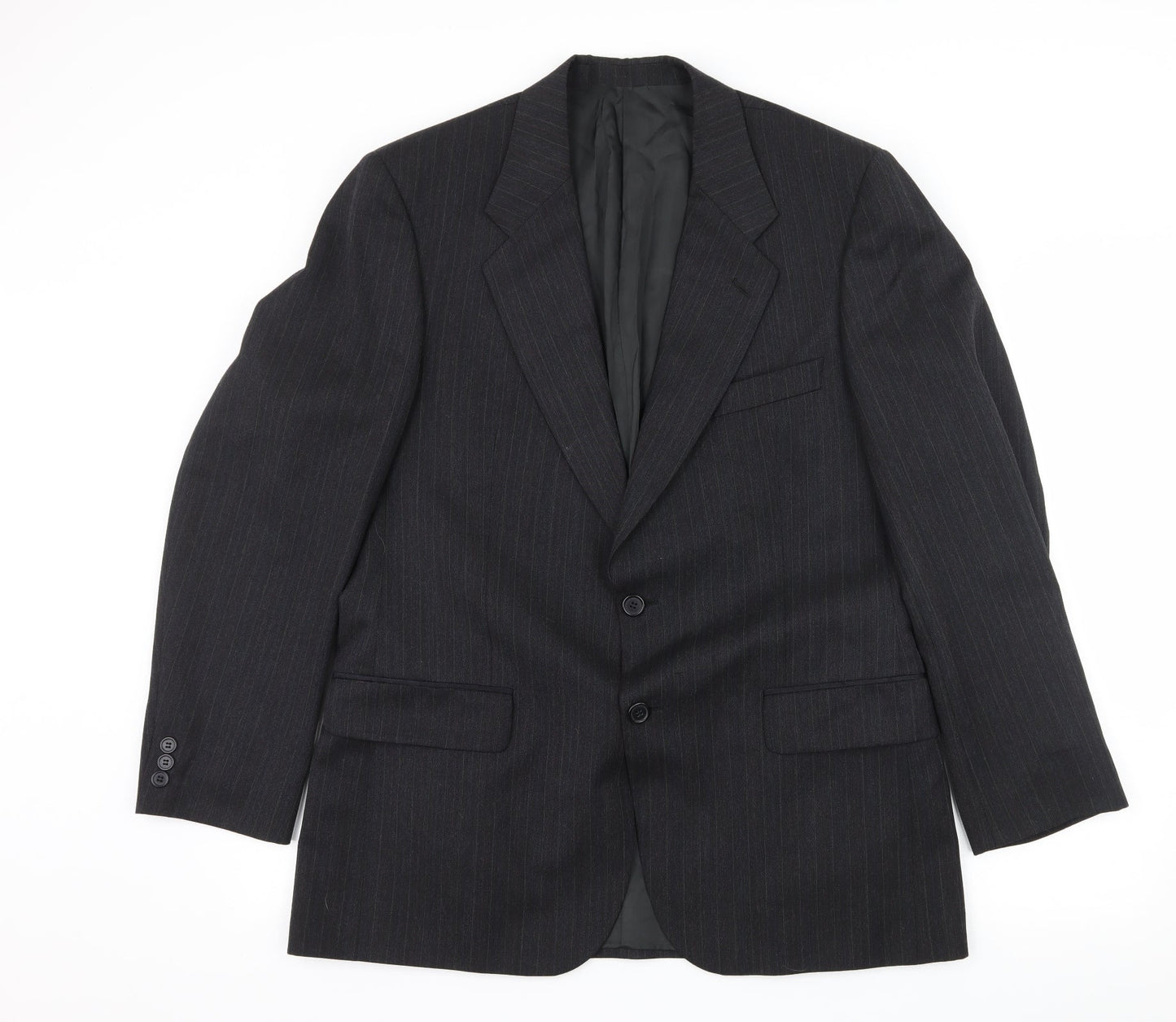 Preworn Mens Grey Striped  Jacket Suit Jacket Size L