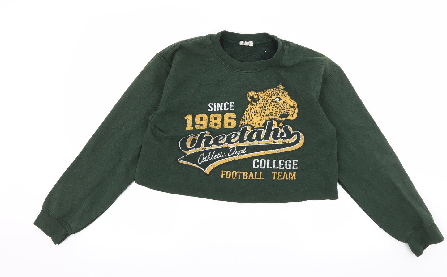 River Isladn Womens Green  Jersey Pullover Sweatshirt Size S  - Cheetah