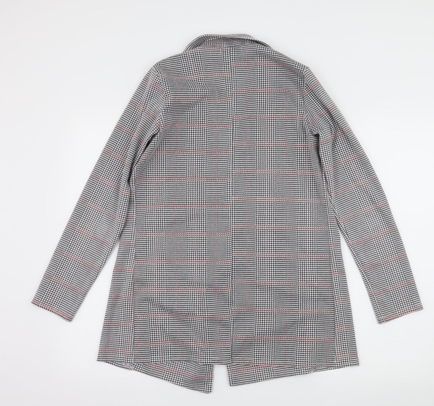 In the Style Womens Grey Houndstooth Jersey Jacket Blazer Size 8