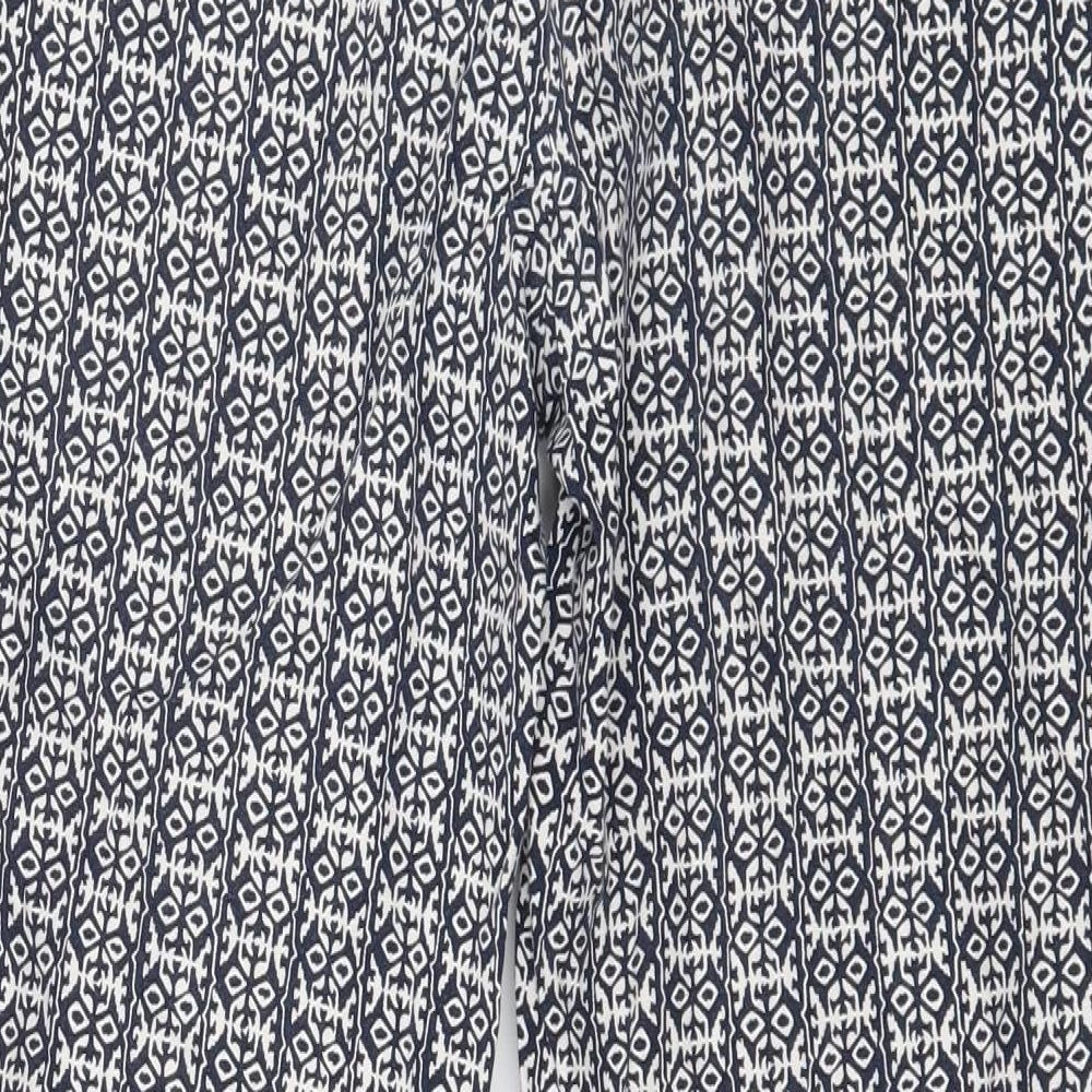 Katherine Barclay Womens Blue Geometric  Trousers  Size 14 L25 in