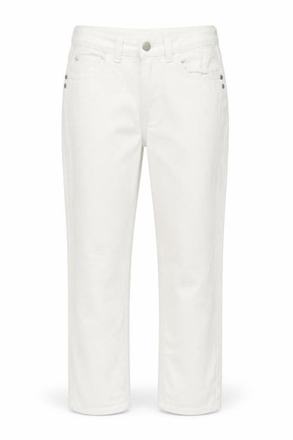 Front view of Tu women’s white denim straight jeans, size UK 8, 27-inch leg