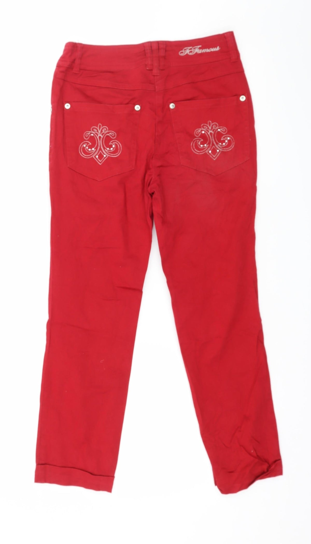 Preworn Womens Red  Denim Trousers  Size 28 in L24 in