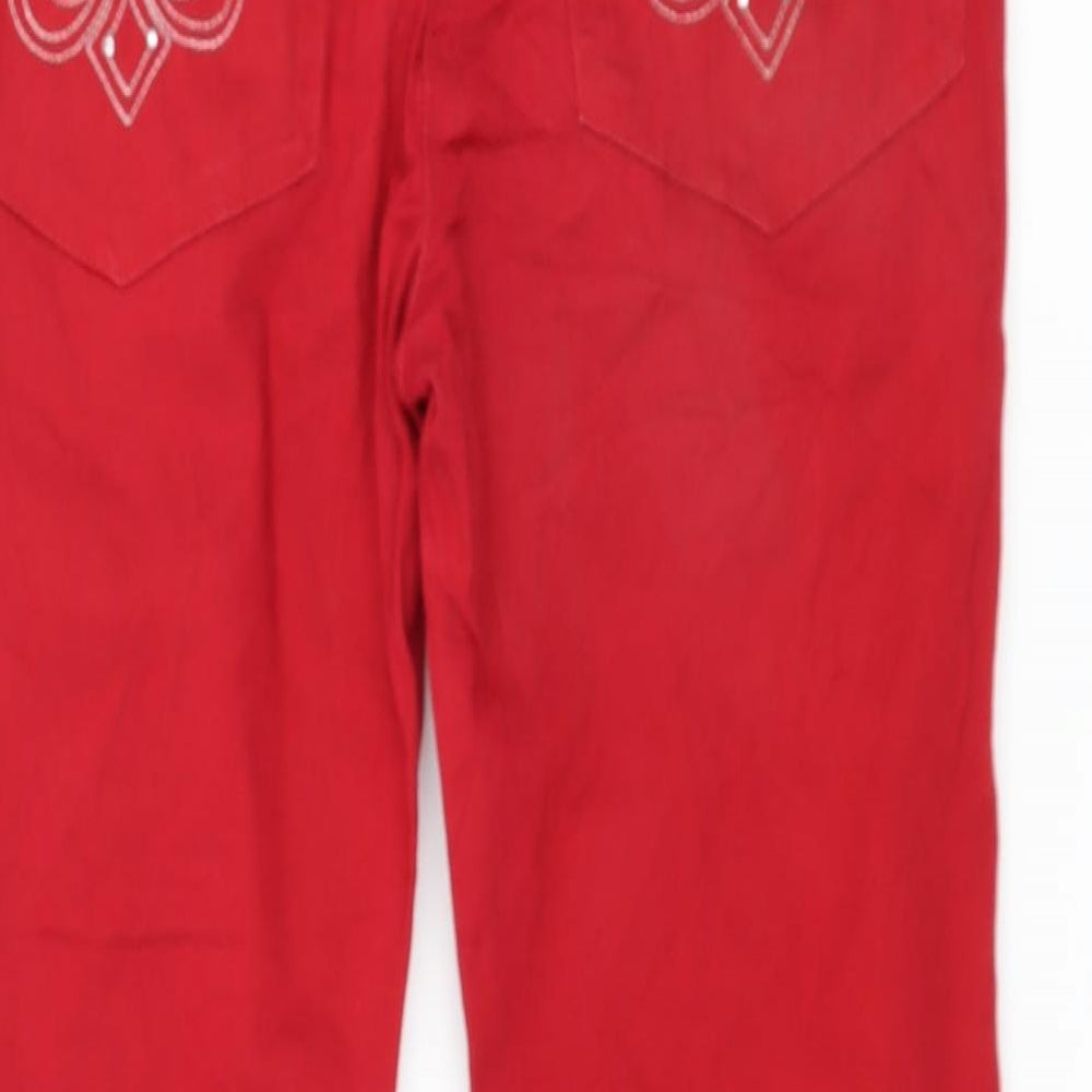 Preworn Womens Red  Denim Trousers  Size 28 in L24 in