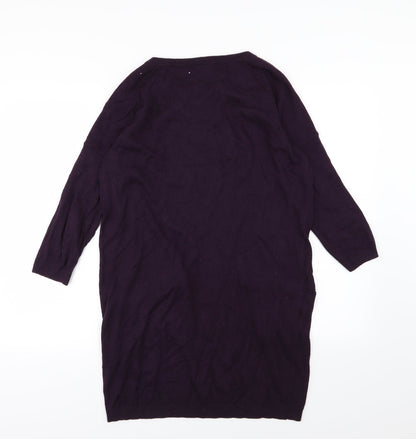 Back view of Warehouse women’s purple knit jumper, size UK 12