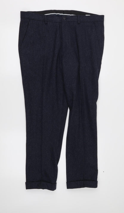 Additional front view of Matalan men’s blue trousers, size 34, in, 29-inch leg