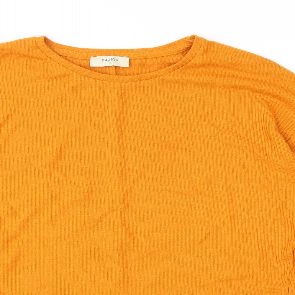 Papaya Womens Yellow  Knit Pullover Jumper Size 12