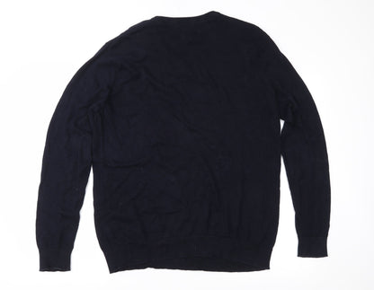 Back view of George men’s blue knit jumper, size L