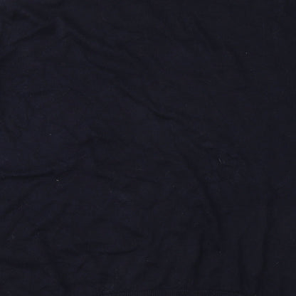 Brand and care label for George men’s blue knit jumper, size L