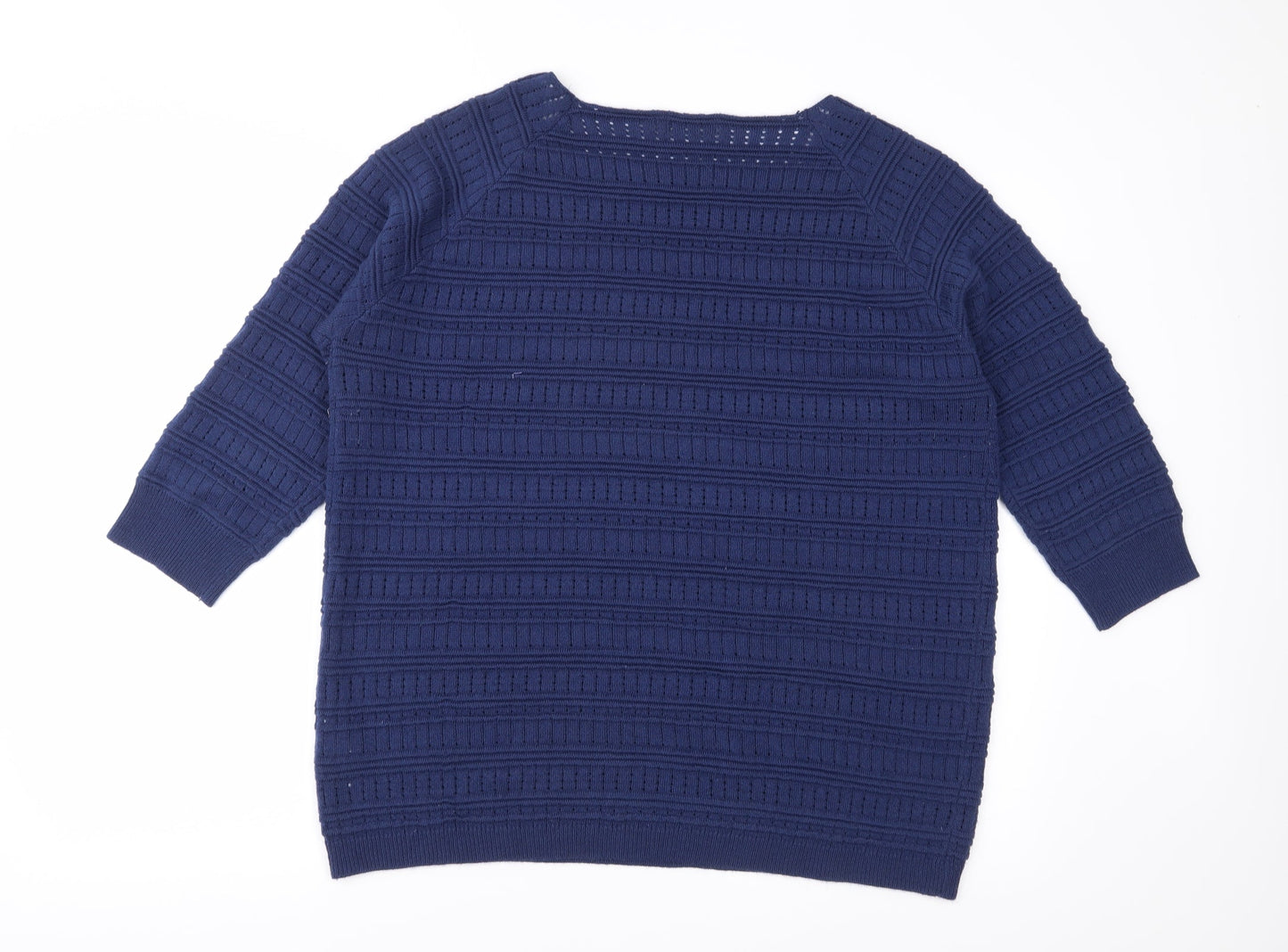 Mia Moda Womens Blue  Knit Pullover Jumper Size XL