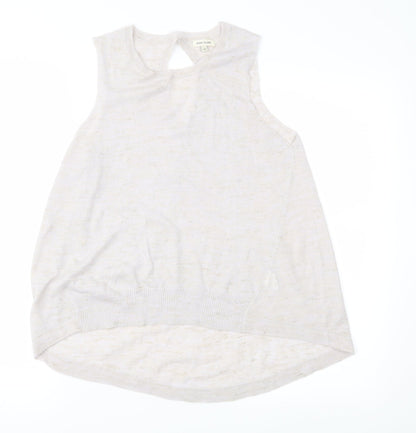 Additional front view of River Island women’s beige knit jumper, size UK 14