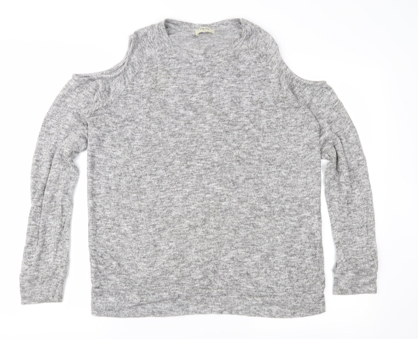 Papaya Womens Grey  Knit Pullover Jumper Size 14