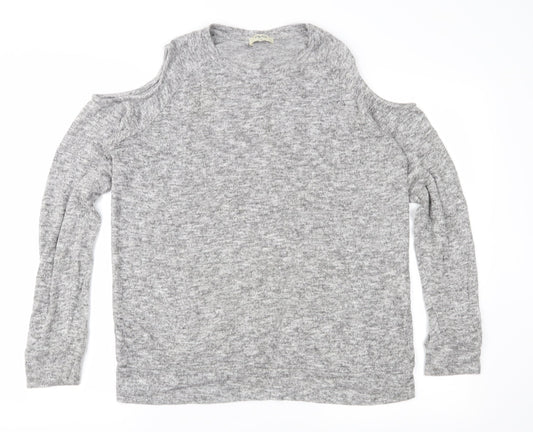 Papaya Womens Grey  Knit Pullover Jumper Size 14