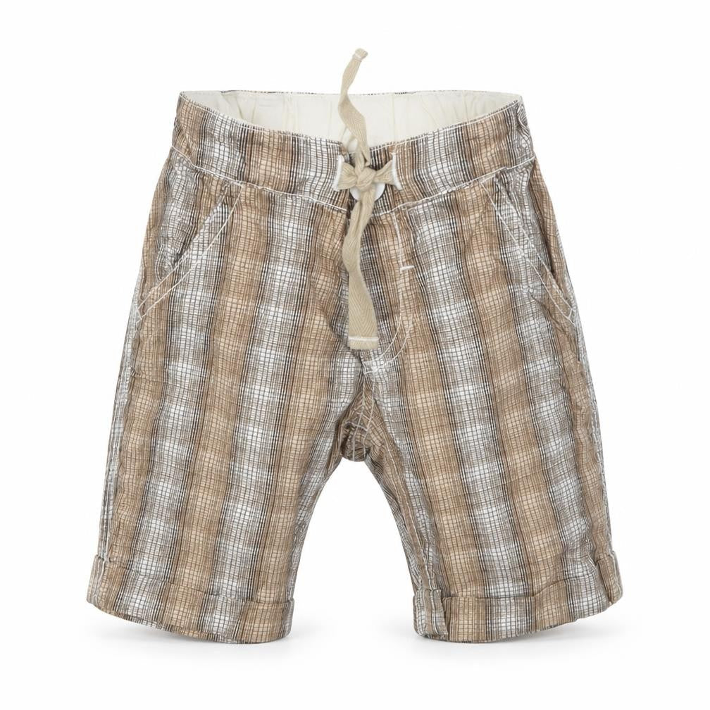 Mini Club Boys Brown Check  Cropped Trousers Size 9-12 Months