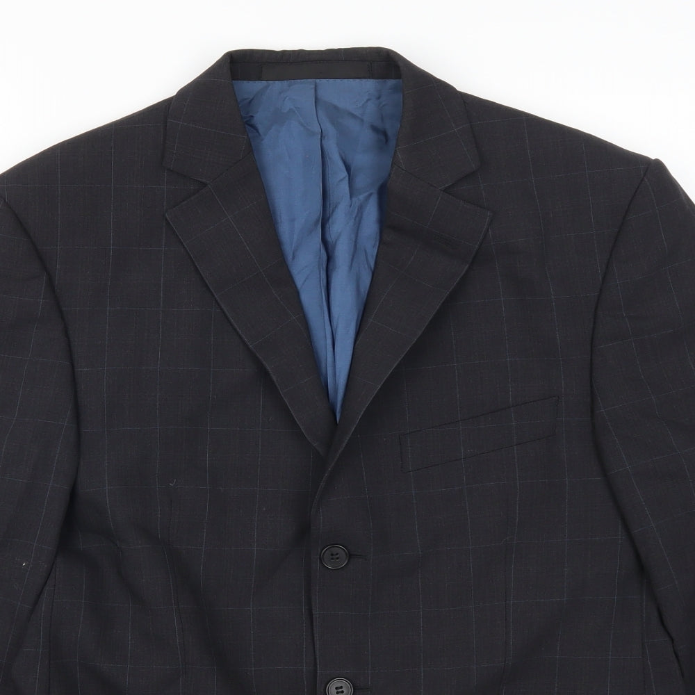 Marks and Spencer Mens Grey Check  Jacket Suit Jacket Size 38