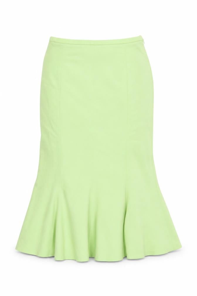 Preworn Womens Green   Trumpet Skirt Size 34 in