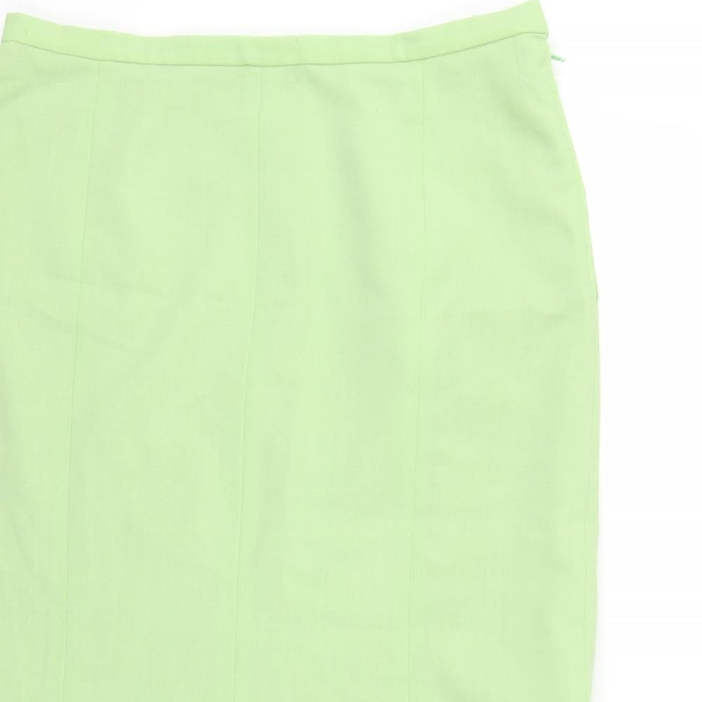 Preworn Womens Green   Trumpet Skirt Size 34 in